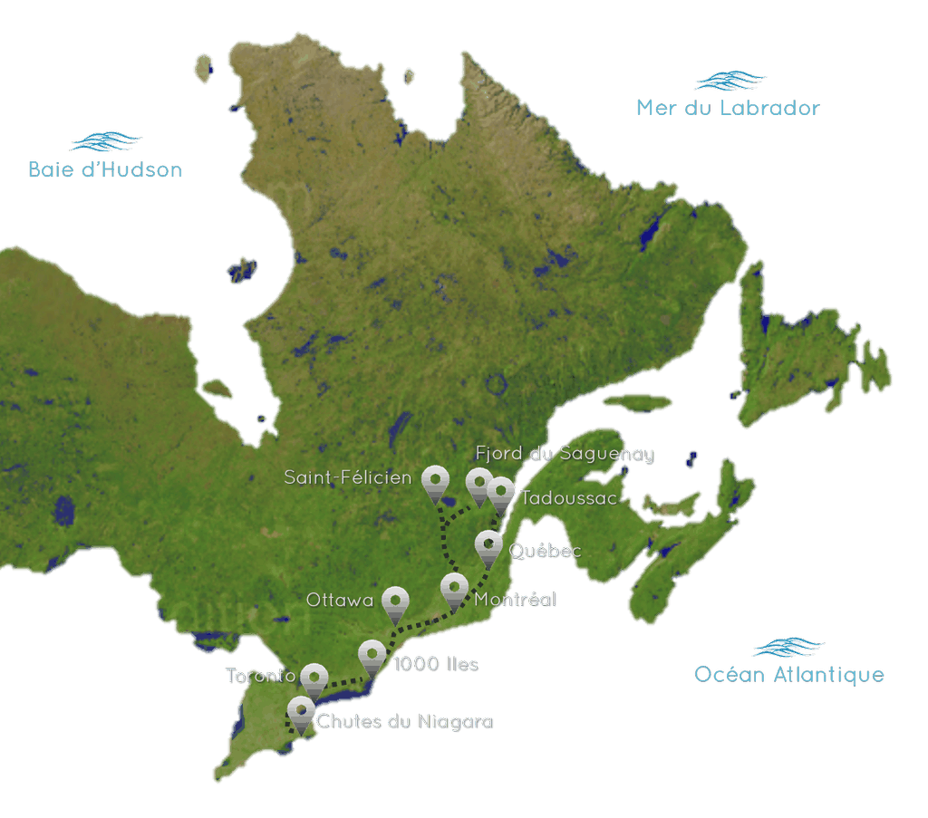 Itinéraire Est du Canada