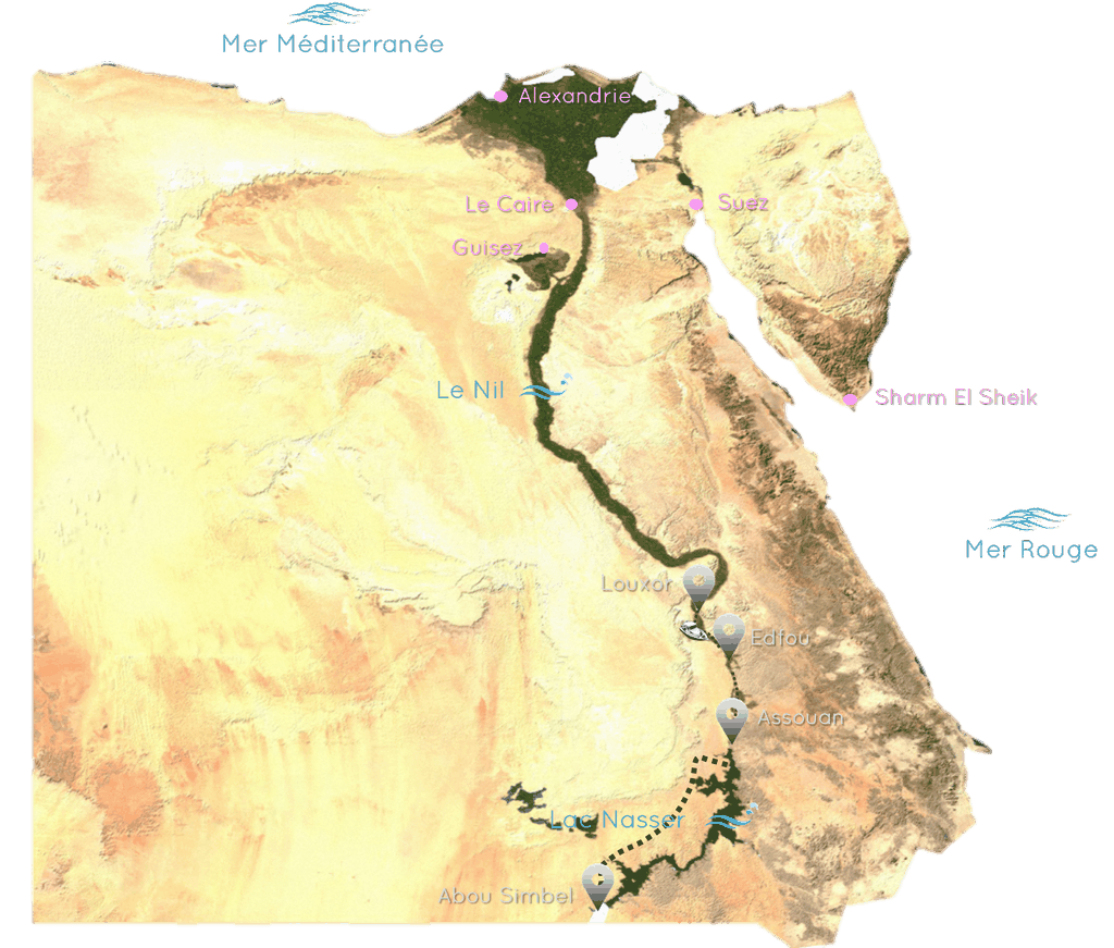 Itinéraire croisière sur le Nil Egypte