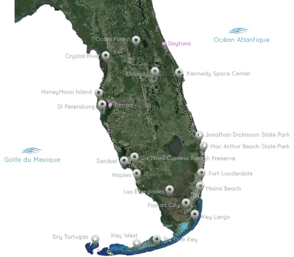 Itinéraire Floride Etats-Unis