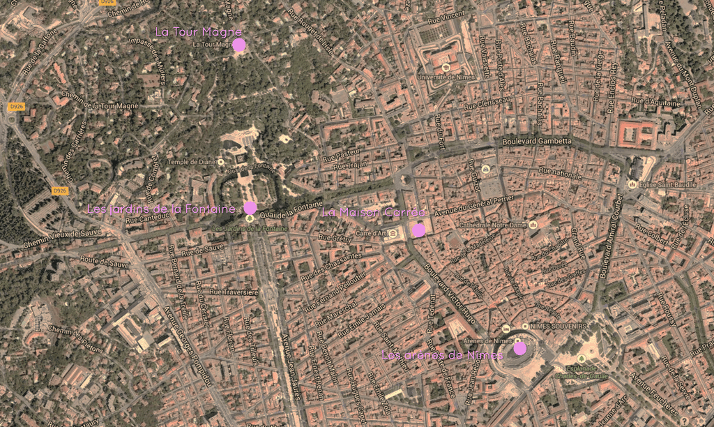 Lieux à visiter à Nîmes