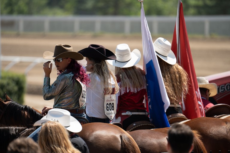 Barrel racing Stampede Rodeo Show Calgary Canada