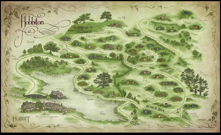 Carte Hobbiton Matamata Nouvelle-Zélande