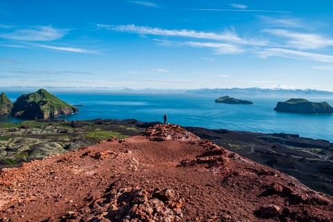 Au sommet d'Eldfell Vestmannaeujar Iles vestmann Islande Iceland