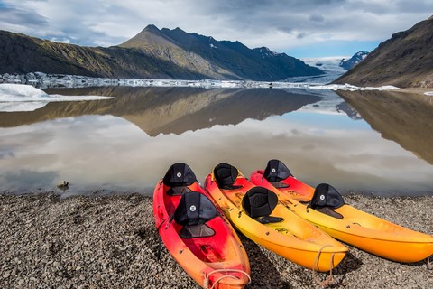 Le lac Heinabergslón et le glacier Vatnajökull Islande Iceland
