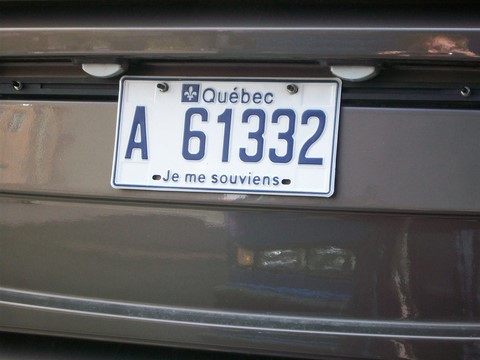 Je me souviens Plaque immatriculation Quebec Canada