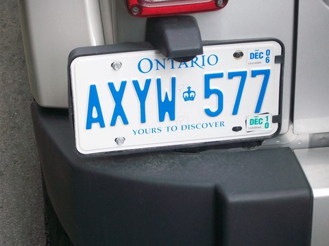 Yours to discover Plaque immatriculation ontario Canada