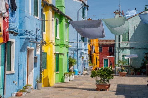 Maisons linge Burano Venise