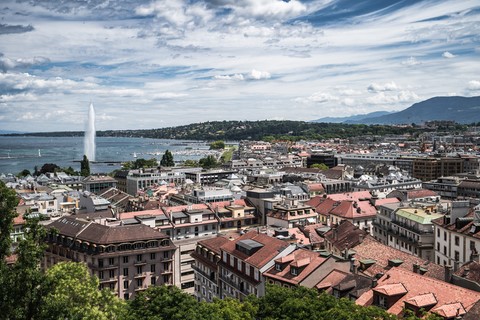 Vue depuis les tours Cathédrale Saint-Pierre Genève Suisse