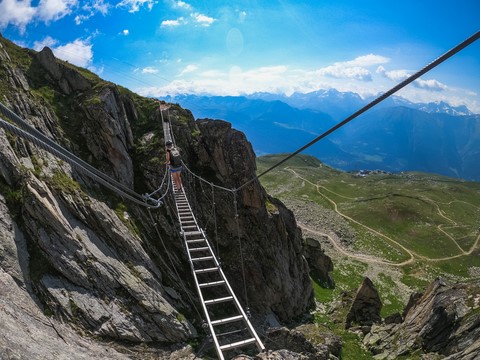 Pont d'échelles Via ferrata Eggishorn Glacier d'Aletsch Suisse
