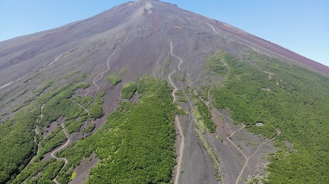 Descente Mont Fuji voie Subashiri-guchi Japon