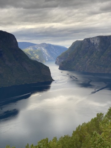 Vue depuis le Stegastein viewpoint Aurland Norvège