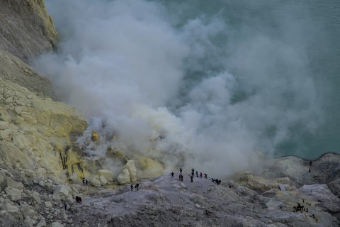 Le soufre du Kawah Ijen Java Indonésie