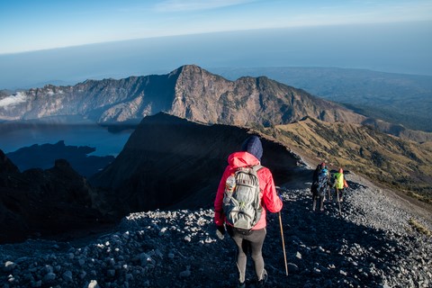 Descente du sommet Lombok Mount Rinjani