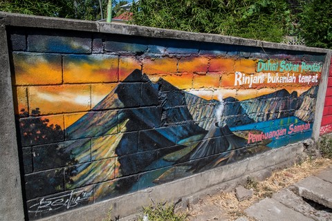 Mont Rinjani version Street Art Senggigi Lombok Indonésie