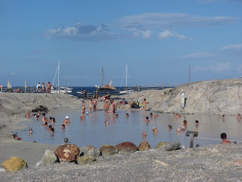 Bain de boue Vulcano Iles éoliennes Sicile