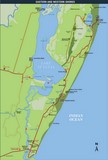 Carte Isimangaliso Wetland Park Saint Lucia Eastern and Western shores