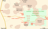 Carte Sunset crater volcano Etats-Unis
